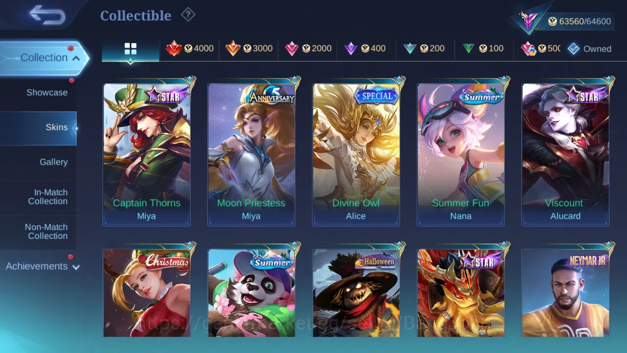 Mobile Legends: Bang Bang Accounts Others Hero 131 | Skin 270 | GLORY | KOF Karina | Sanrio Floryn | Annual Hayabusa 13
