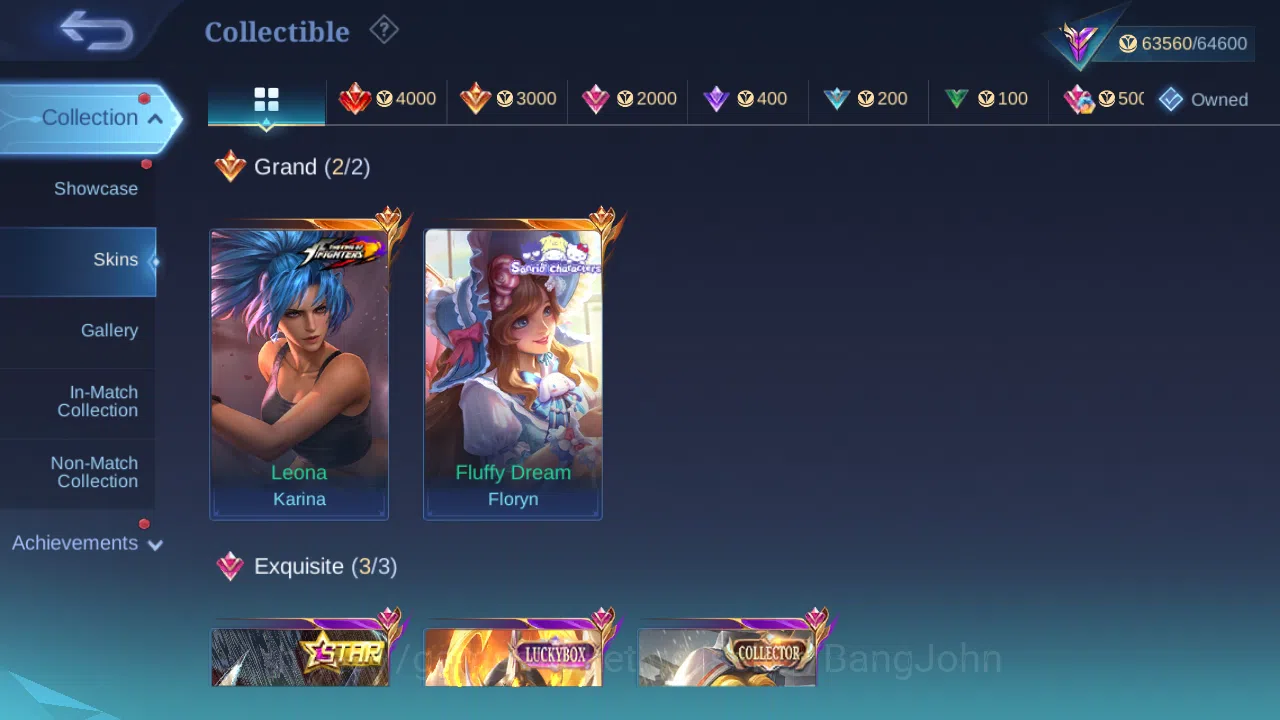 Mobile Legends: Bang Bang Accounts Others Hero 131 | Skin 270 | GLORY | KOF Karina | Sanrio Floryn | Annual Hayabusa 5