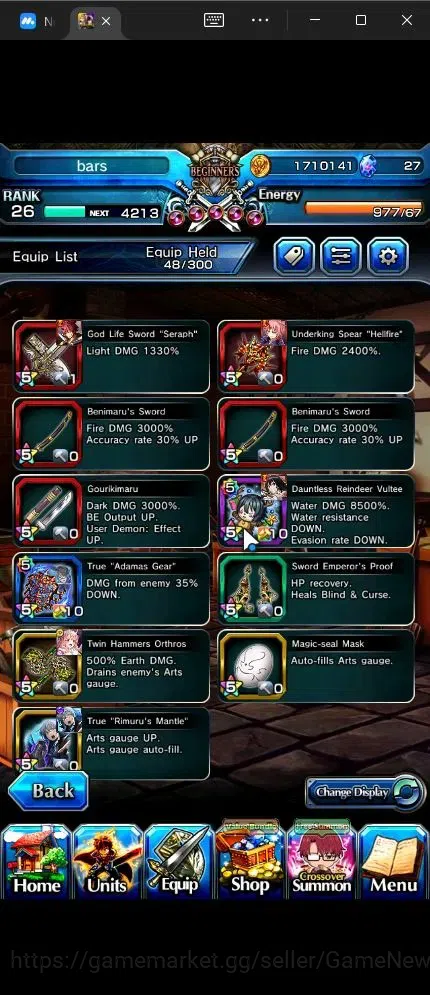 Grand Summoners Accounts Global |Rank 26|5 Ascend + 1 TW|Demon Lord Rimuru  image 5