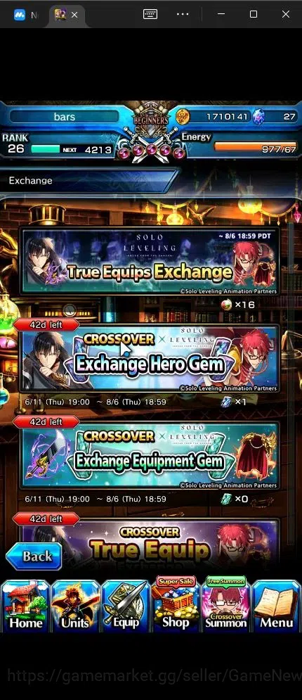 Grand Summoners Accounts Global |Rank 26|5 Ascend + 1 TW|Demon Lord Rimuru  image 8