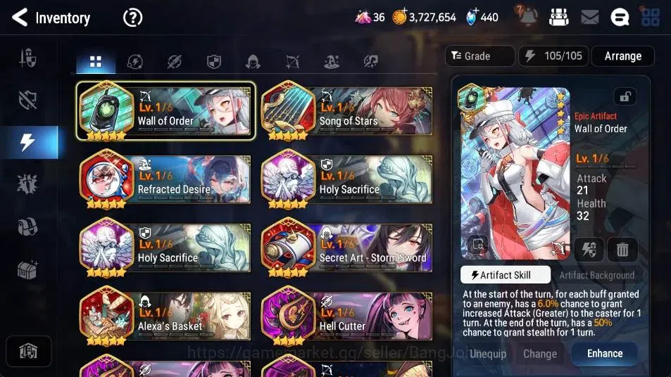 Epic Seven Accounts High-End Global Unverif | 5 ML(LQ Charlotte,EIlynav,DJ Basar,Salome,A Vildred)|PoH+Bless ON|SS 440|Gold 13