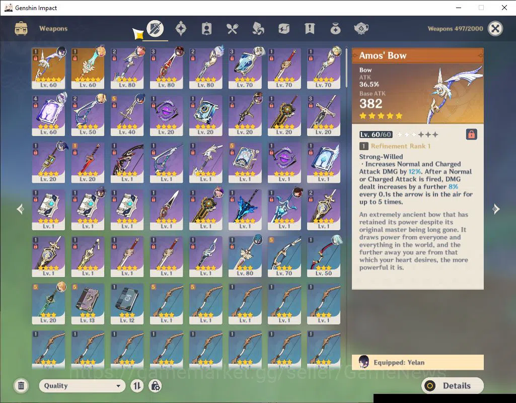 Genshin Impact Accounts ASIA|AR 55| 5 Limited +2(*5Weapon)|Yelan,Skirk,Esc image 4