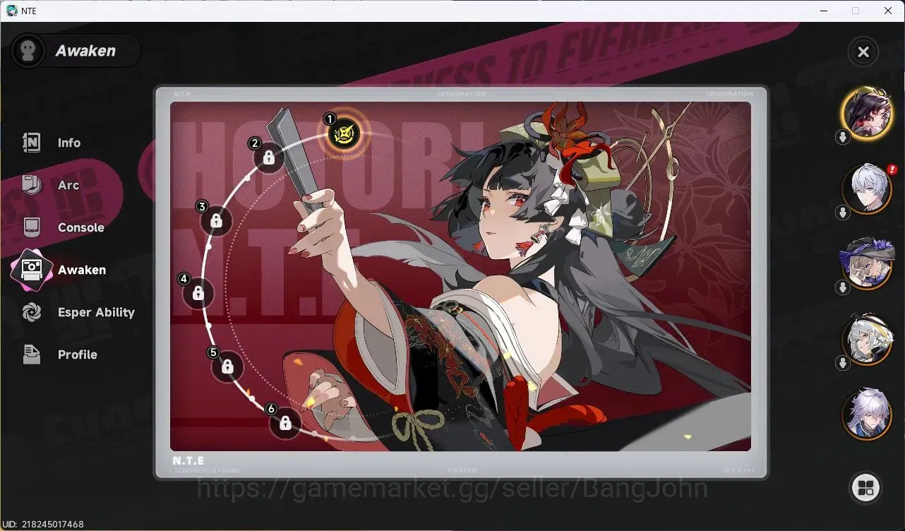 Neverness to Everness Accounts SEA |Starter| Lv 9 | 4S (Hotori,Hathor,Baicang,Jiuyuan) + 5 | MC Male | TakeMail Check SS 3