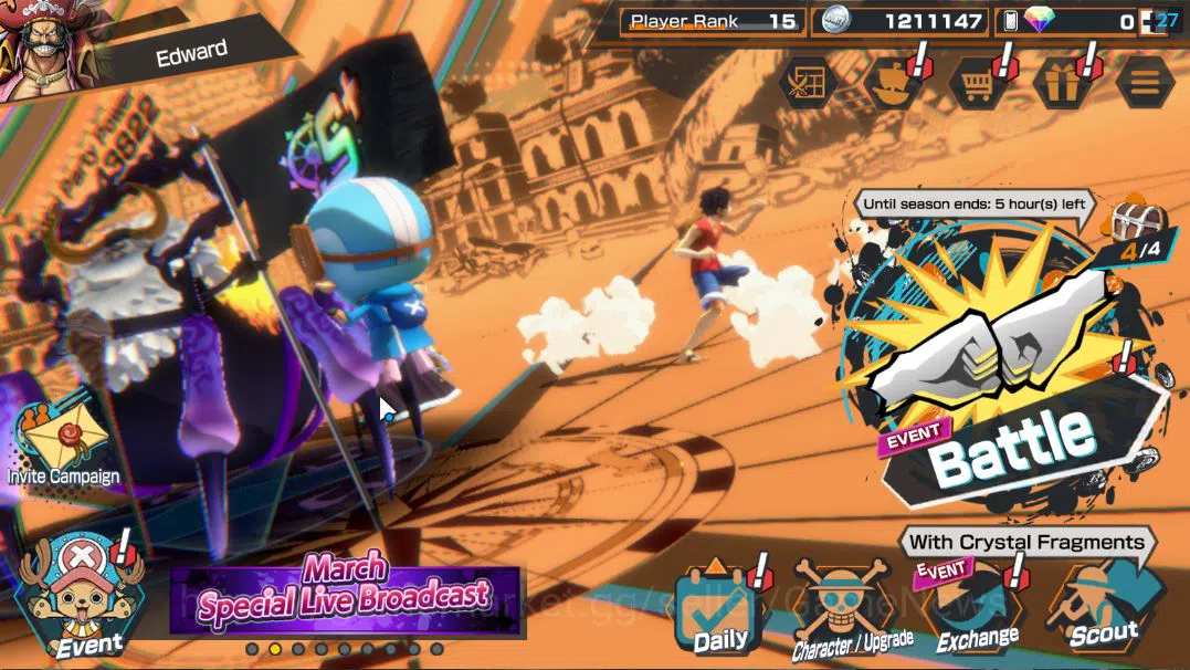 One Piece Bounty Rush Accounts Mid-Tier Global|5 EX|5 Elder St.Saturn,GP Gold D.Roger,G5 Monkey D.Luffy,HP Charlotte