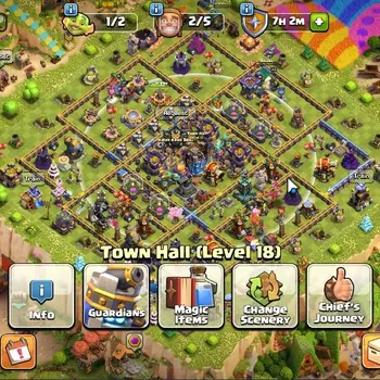 Clash of Clans Accounts High-End LV 129|TH 18|HH 9|Limited Skin|BK 61,AQ 51,MP 43,GW 31,RC 23,DD 8|BM 7|Free CN ON|Painter