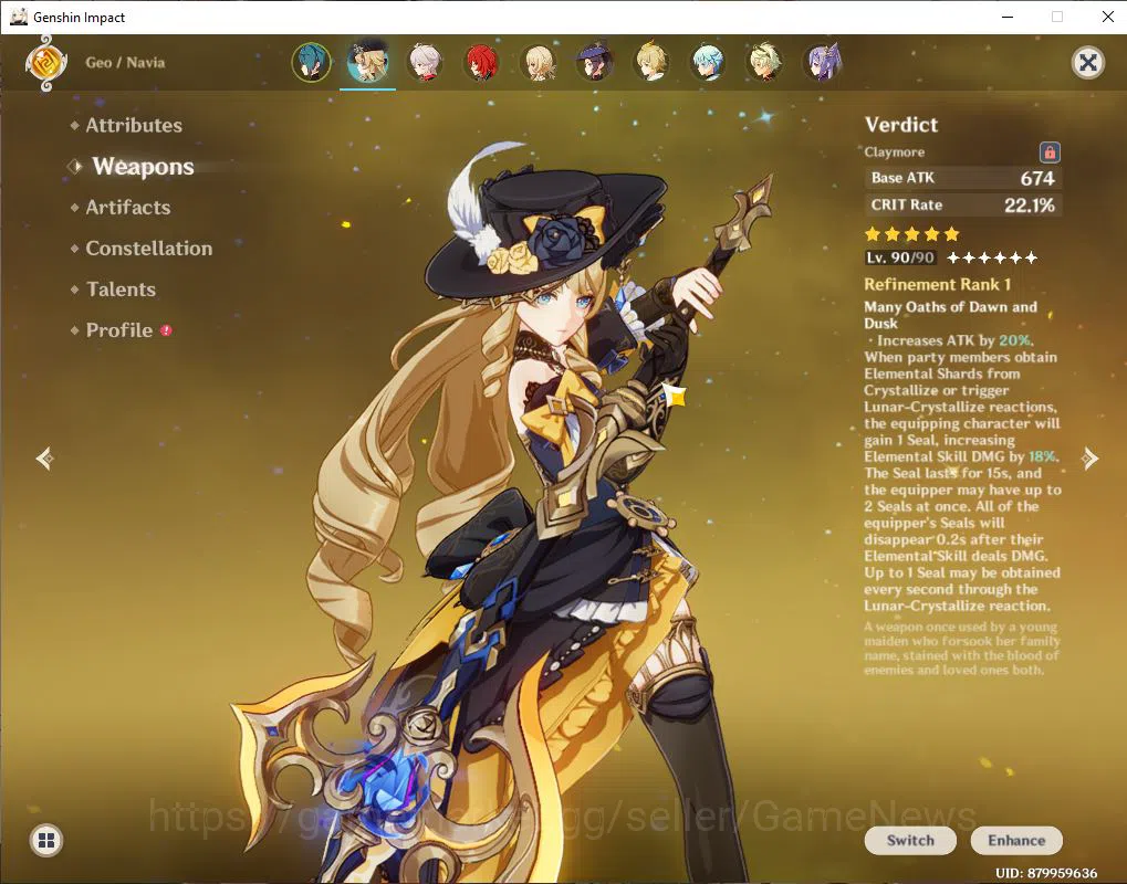 Genshin Impact Accounts ASIA |AR 55|5 Limit+5(*5WeP)|(Columbina,Navia,Nilo image 7