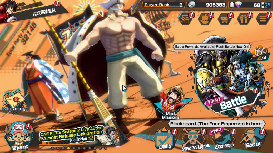 Global|5 EX|Onigashima Zoro,PB Kuzan,GP Edward Newgate,5Elders Saturn,KOP Gol D.Roger|Rank 9|LogBandai|CheckSS(OPBR1931) One Piece Bounty Rush Accounts Starter Global|5 EX|Onigashima Zoro,PB Kuzan,GP Edward Newgate,5Elders Saturn,KOP Gol