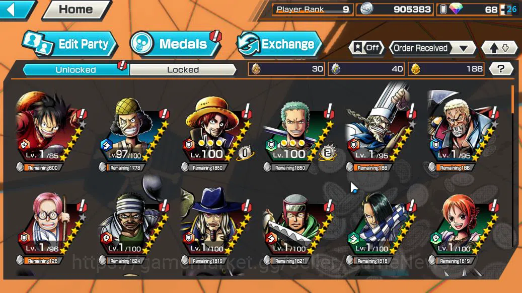 One Piece Bounty Rush Accounts Starter Global|5 EX|Onigashima Zoro,PB Kuzan,GP Edward Newgate,5Elders Saturn,KOP Gol 4
