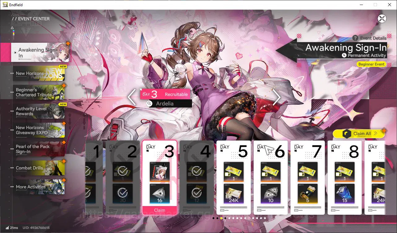 Arknights: Endfield Accounts Asia|Lv 5 Fresh Starter | 2 SSR (Pogranichnik, Last Rite) + 4 Weapon 5S + 7 SR Character |Skip 10