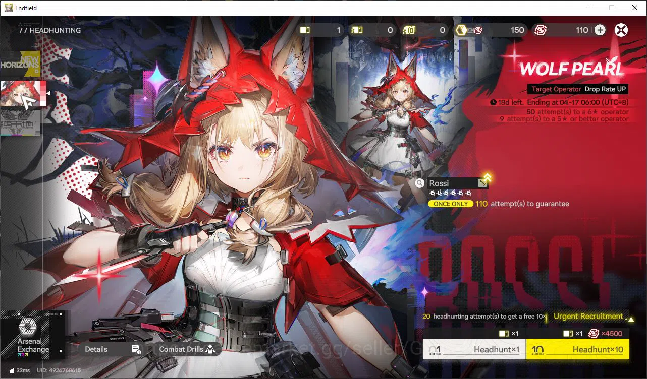 Arknights: Endfield Accounts Asia|Lv 5 Fresh Starter | 2 SSR (Pogranichnik, Last Rite) + 4 Weapon 5S + 7 SR Character |Skip 11