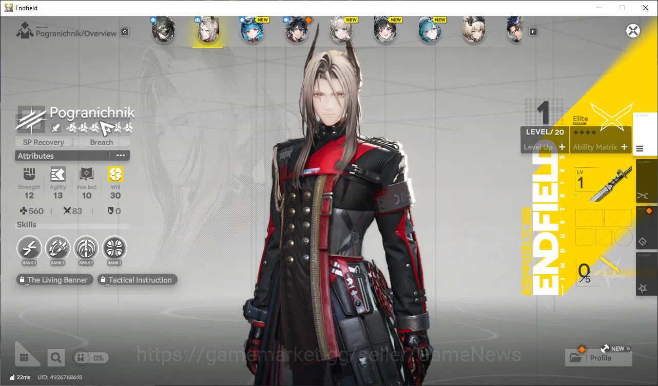 Arknights: Endfield Accounts Asia|Lv 5 Fresh Starter | 2 SSR (Pogranichnik, Last Rite) + 4 Weapon 5S + 7 SR Character |Skip 2