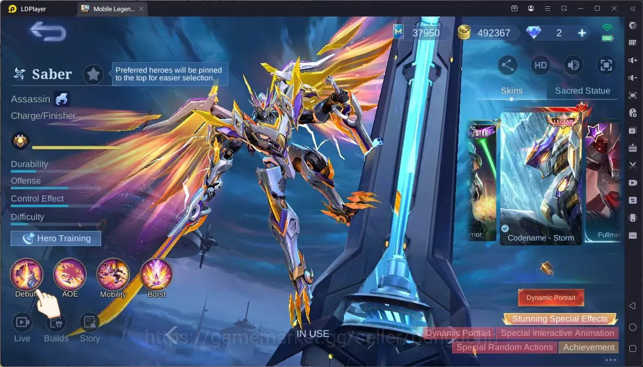 Mobile Legends: Bang Bang Accounts Global|Hero 132|Skin467|MEGA| Legend Alu,Saber| EX image 8