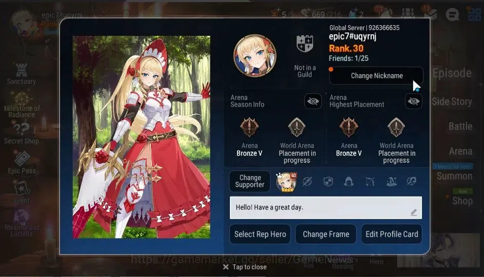 Epic Seven Accounts GLOBAL|UnVerif|New Era|2 ML(LOT Scales,MA Ken)+Set image 2