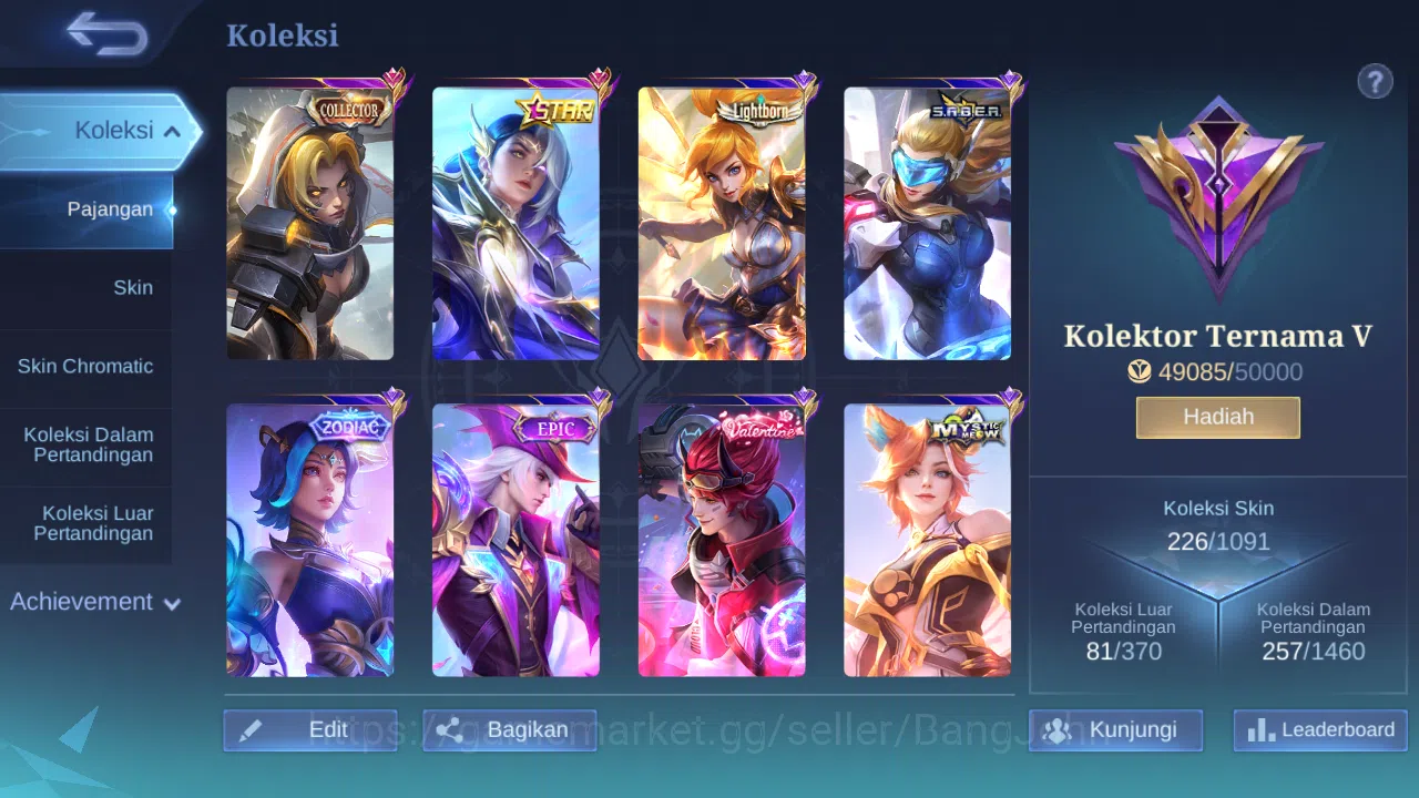 Mobile Legends: Bang Bang Accounts Hero 132 Skin 226 | Annual Lesley | Lightborn Aluc image 10