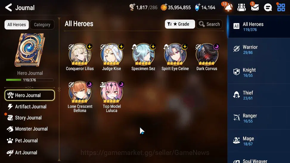 Epic Seven Accounts Mid-Tier GLOBAL Unverif|7 ML(DCorvus, LC Bellona, CLilias, SSez, Etc)+ Rinak, Fenne,etc|PoH+Bles ON|14K 8