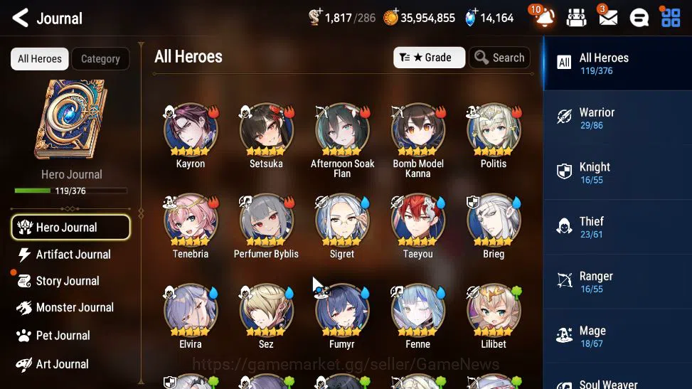 Epic Seven Accounts Mid-Tier GLOBAL Unverif|7 ML(DCorvus, LC Bellona, CLilias, SSez, Etc)+ Rinak, Fenne,etc|PoH+Bles ON|14K 9