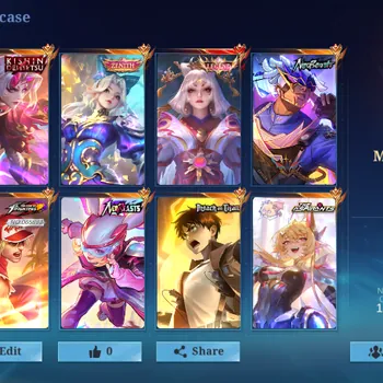Mobile Legends: Bang Bang Accounts Collector Skins 466|Mega|Legend Lunox|Naruto(Lukas,Suyou),AOT Yin,4 ASP(Selena),Moskov
