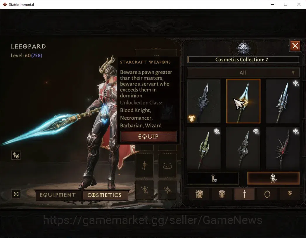 Diablo Immortal Accounts SA - Oza|CS ON|Lv60(758)|Blood Knight|42k CR|Reso  image 10