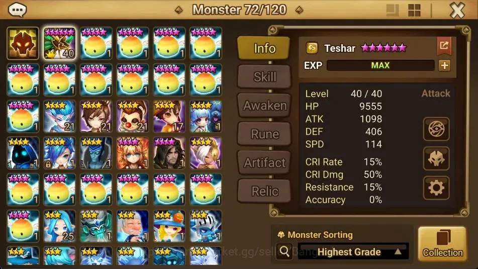Summoners War: Sky Arena Accounts GLOBAL | NB 5 TESHAR,Starter Gacha 115 12Y+160 11Y image 2