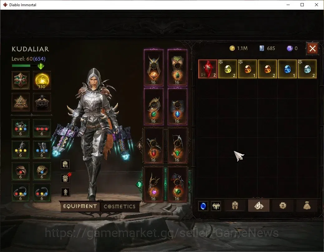 Diablo Immortal Accounts SA-Oza|CS ON|Lv60(654)|Demon Hunter|40,2K CR|Reso  image 6