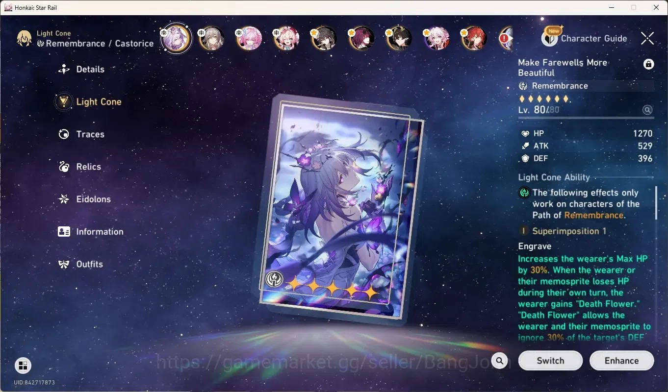 Honkai Star Rail Accounts Others ASIA|TL 65|8 Limited,Casto Tim [Castorice 4