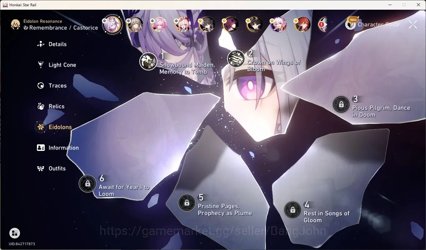 Honkai Star Rail Accounts Others ASIA|TL 65|8 Limited,Casto Tim [Castorice 5