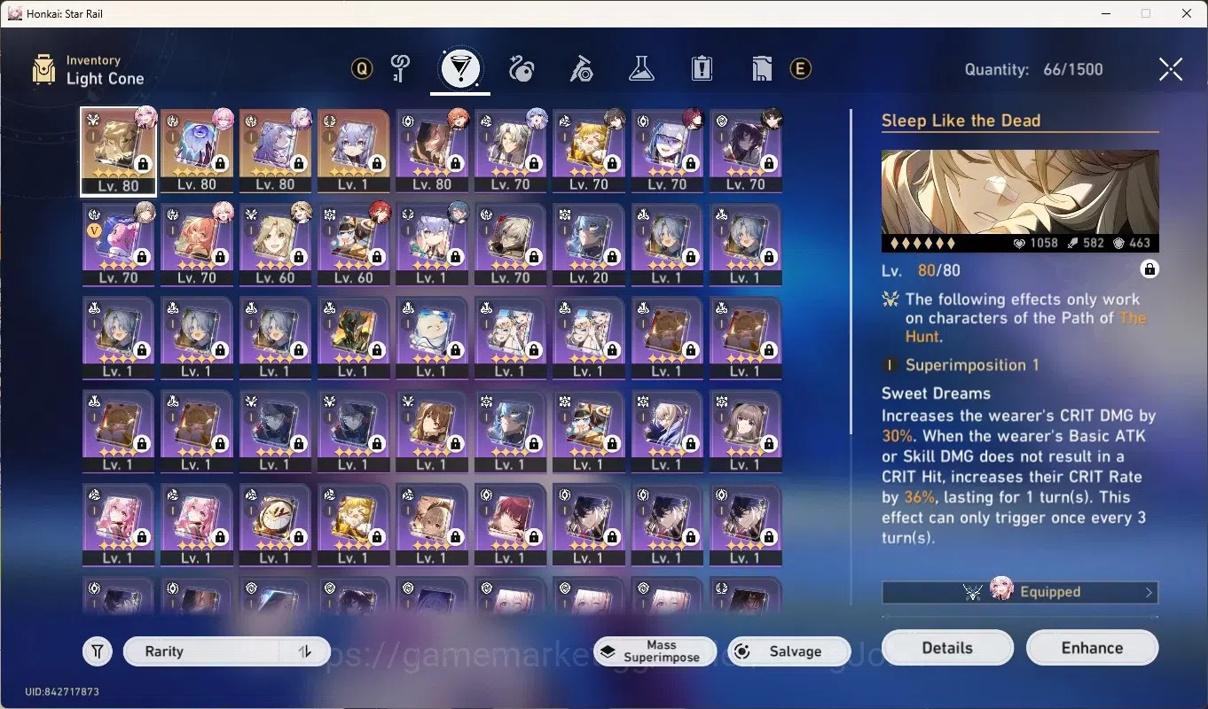 Honkai Star Rail Accounts Others ASIA|TL 65|8 Limited,Casto Tim [Castorice 9