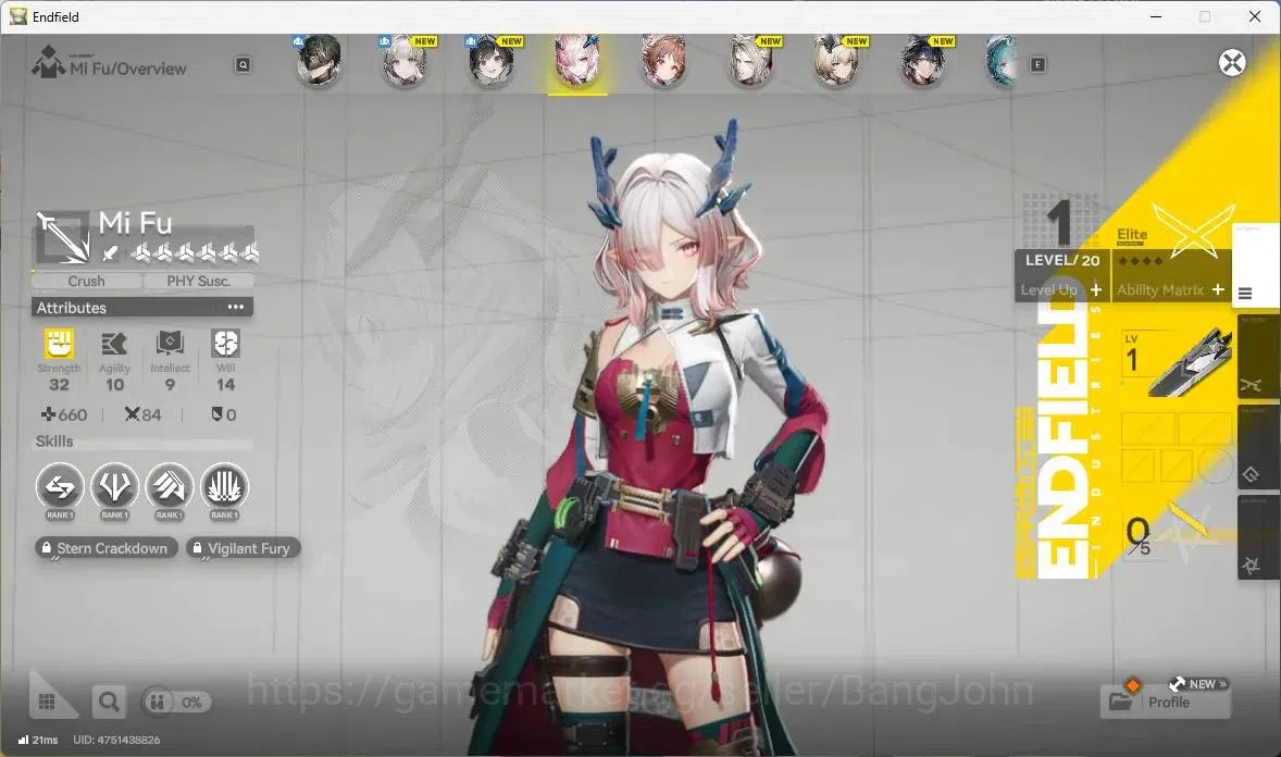 Arknights: Endfield Accounts ASIA | Starter | 1 Limit  ( Mi Fu ) | 160K Gold |  image 2