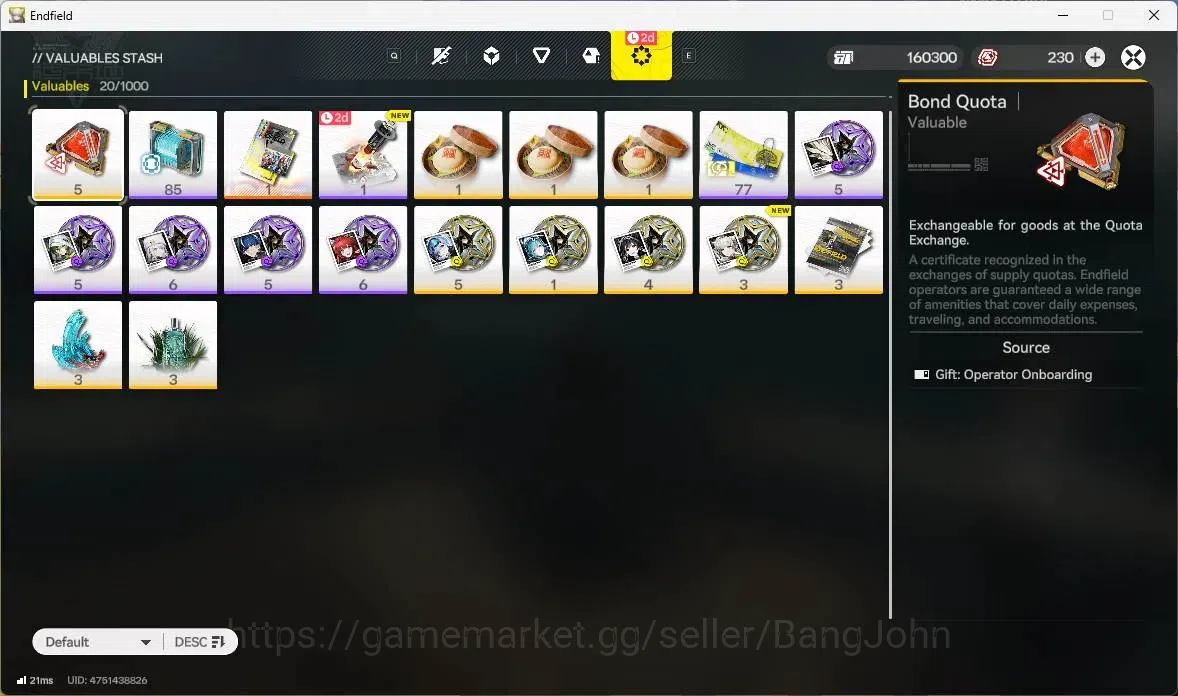 Arknights: Endfield Accounts ASIA | Starter | 1 Limit  ( Mi Fu ) | 160K Gold |  image 6