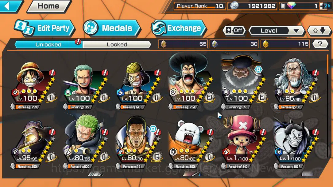 One Piece Bounty Rush Accounts Mid-Tier Global|5 EX 1MAX|5Elder Saturn,[Borsalino],GP Newgate,Gear5 Luffy,Olin the 5
