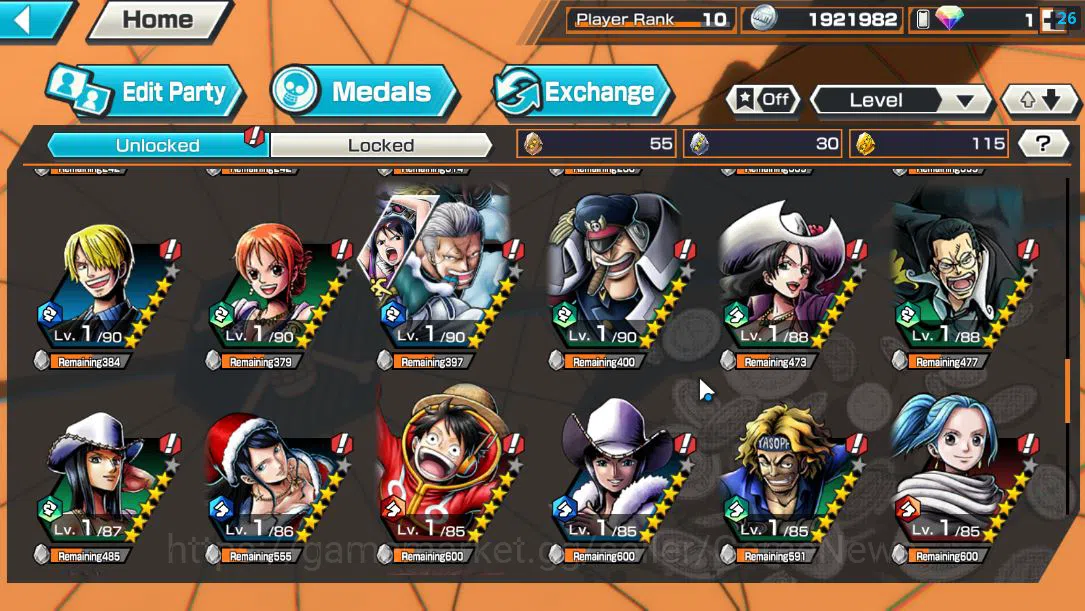 One Piece Bounty Rush Accounts Mid-Tier Global|5 EX 1MAX|5Elder Saturn,[Borsalino],GP Newgate,Gear5 Luffy,Olin the 8