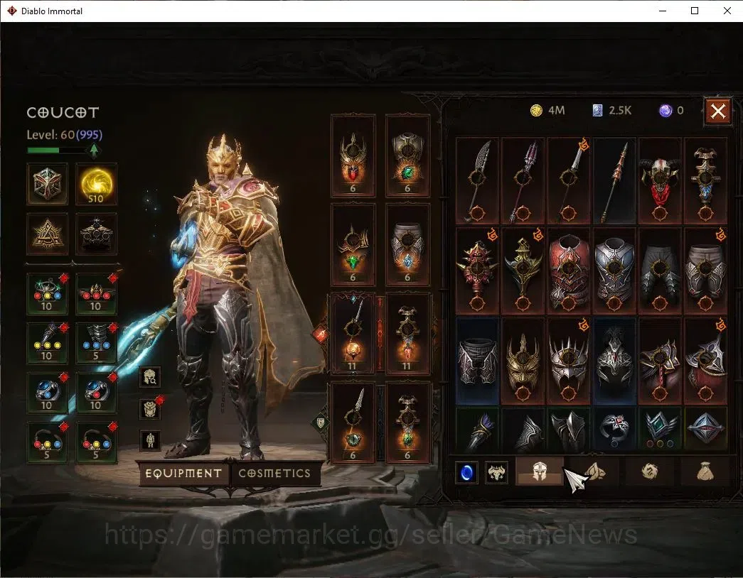 Diablo Immortal Accounts SEA-Verathiel|CS ON|Lv60(995)|Blood Knight|CR 46k| image 5