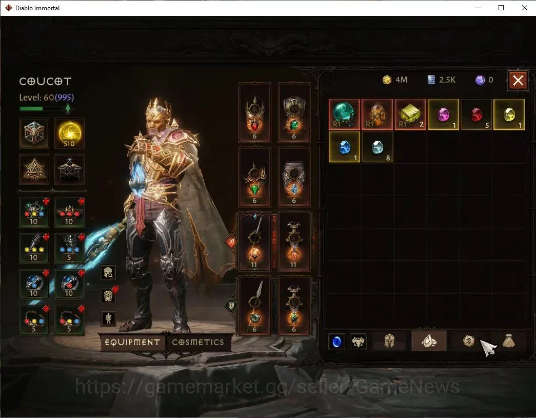 Diablo Immortal Accounts SEA-Verathiel|CS ON|Lv60(995)|Blood Knight|CR 46k| image 6