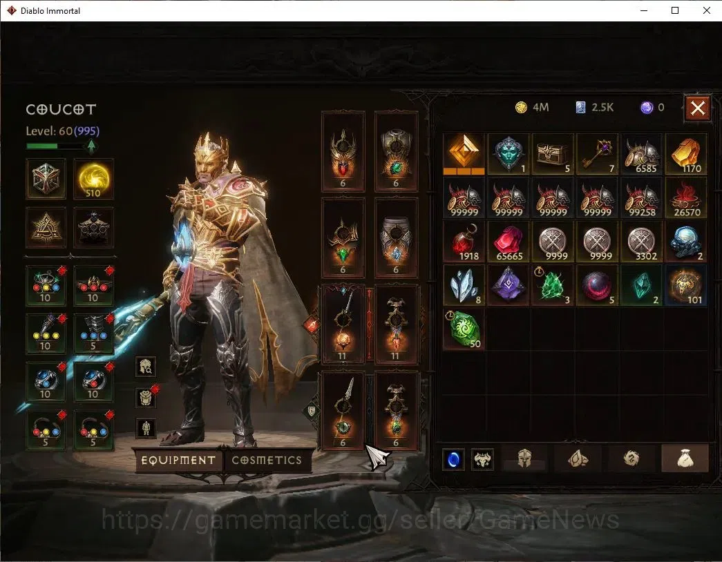 Diablo Immortal Accounts SEA-Verathiel|CS ON|Lv60(995)|Blood Knight|CR 46k| image 8