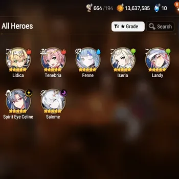 Epic Seven Accounts Starter Global Unverif|Starter|2ML(Spirit Eye Celine,Salome)|Gold 13.6M|1x 4-5* Hero Ticket|PoH+Bless