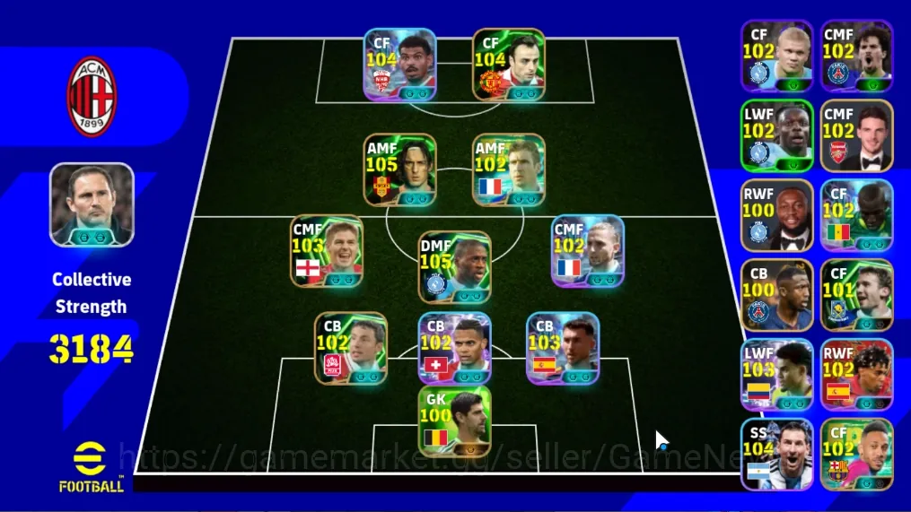 eFootball Accounts Mid-Tier Android|Power 3184|8 Epic Yaya Toure,Francesco Totti,Dimitar Berbatov,Eric Cantona|11 Show Time 1