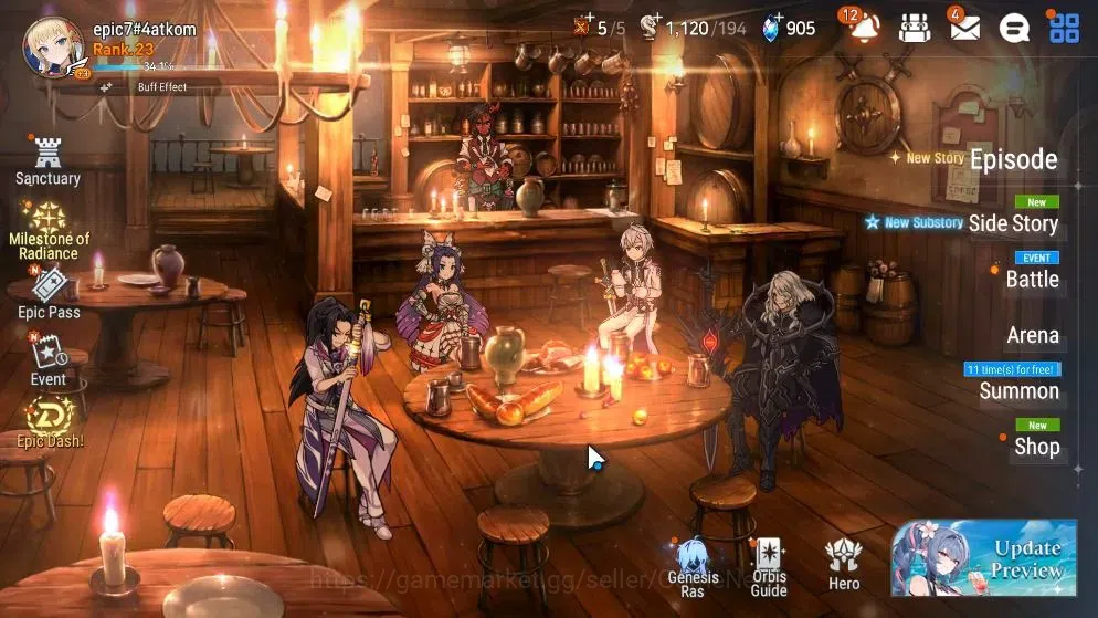 Epic Seven Accounts Starter Global UnVerif|New Era|7 ML (EIlynav,DB Senya,DK 1