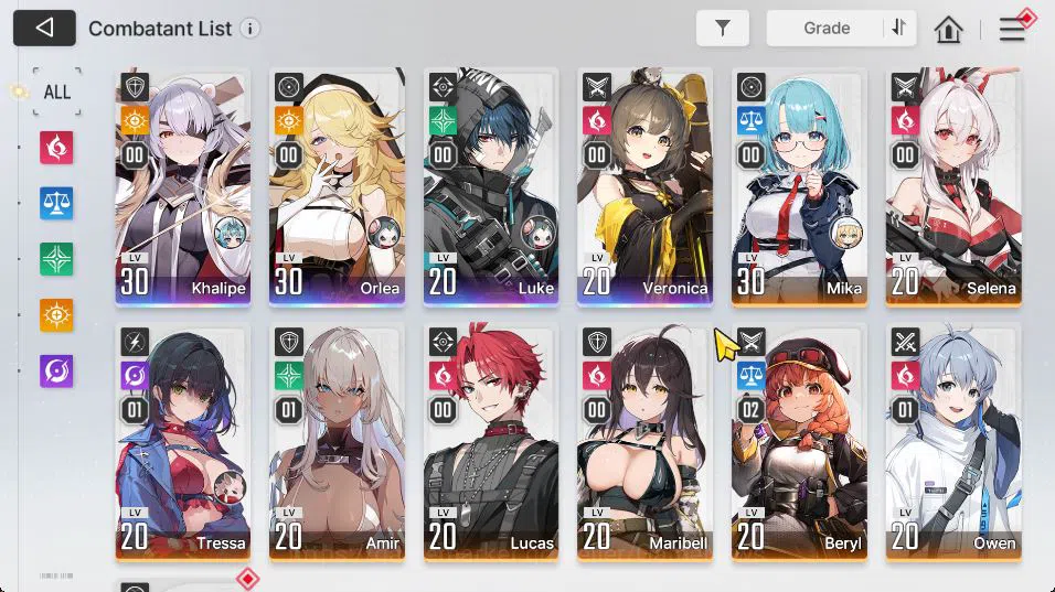 Chaos Zero Nightmare Accounts Global Lv 21|Starter|4 SSR [Khalipe,Veronica,Orlea,Luke]+9 SR [Selena,AmirM1,BerylM2,Etc]|7 SR 3
