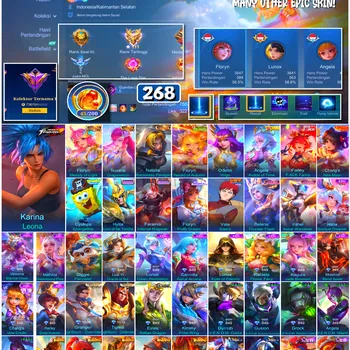 Mobile Legends: Bang Bang Accounts #4500 268 Skins | Karina Leona (KOF) | Vale Gaara (NARUTO) | Cyclops SpongeBob