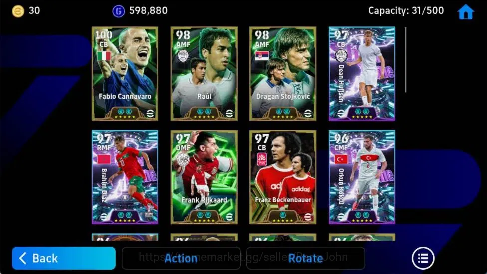 eFootball Accounts Android|PW 3177|Epic Cannavaro, Epic Raul, EpicDra image 4