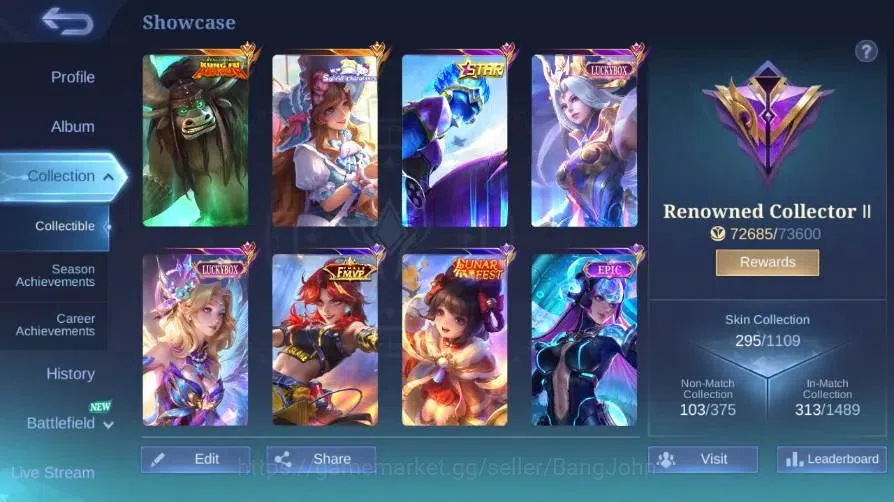 Mobile Legends: Bang Bang Accounts Global|Skin 295|Renowned|KOF Karina|KFP Thamuz|VEN image 15