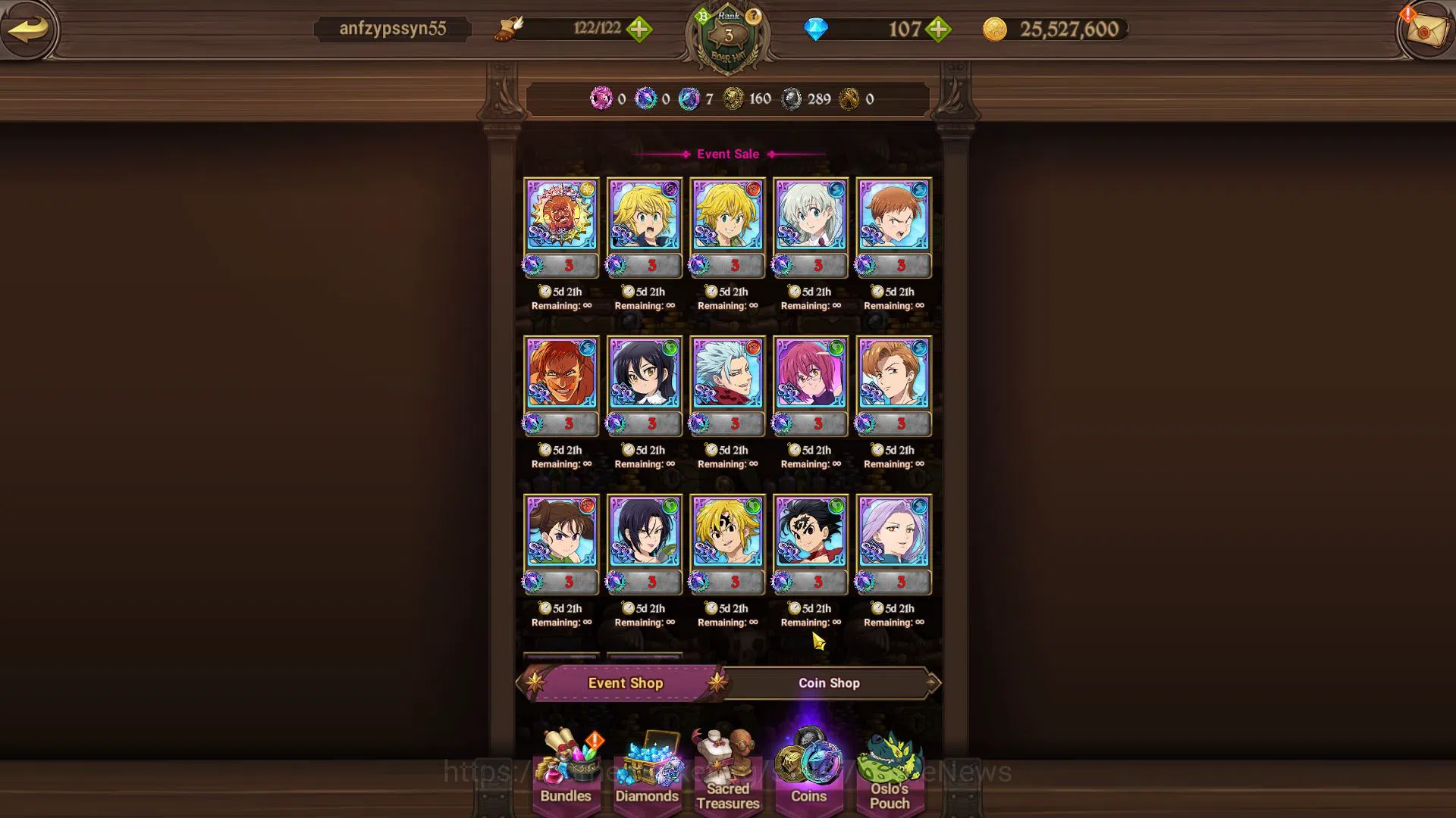 The Seven Deadly Sins: Grand Cross Accounts Global|362K CC|Fresh Starter Ch1|107 DM|2 UR| Nigh image 4