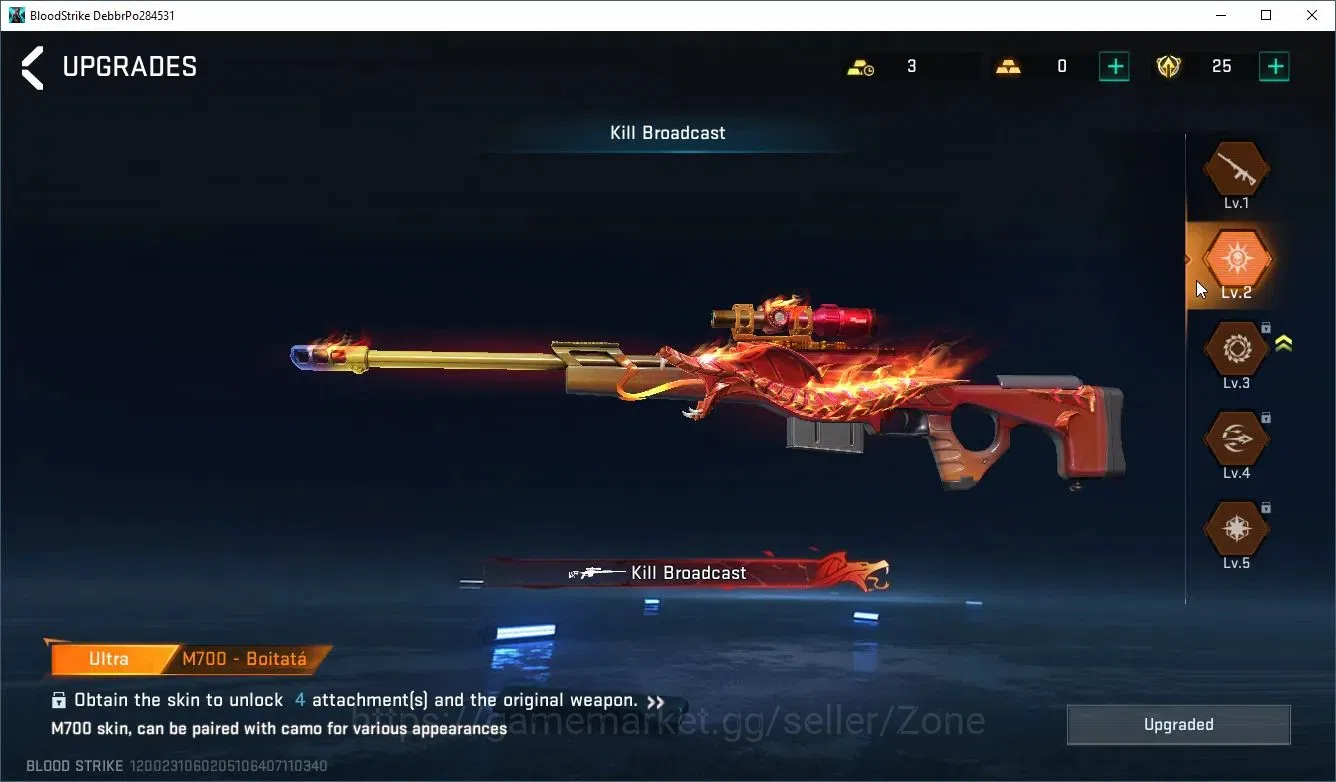 Blood Strike Accounts Starter ASIA|Starter Acc| Ultra M700 Boitatá Lv2 | 1 Ultra | 5 Legendary | 1 Rare|LogNetEase(BS544Z) 4