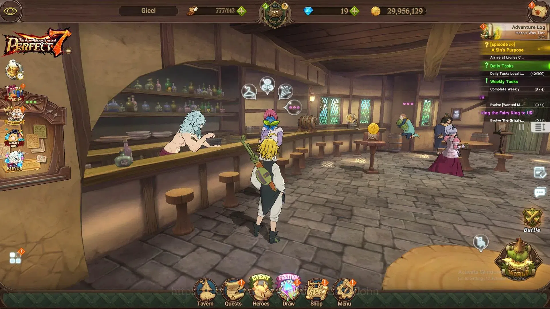 The Seven Deadly Sins: Grand Cross Accounts Endgame ASIA | 869.5K CC|LS 60 | UR Mesis 3/6,Menor 2/6,GOT Thor 1/6,KOP Tristan 1