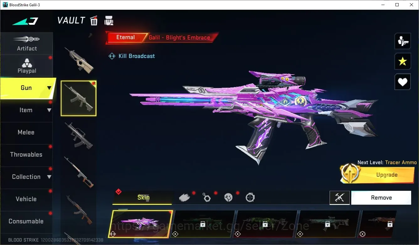 Blood Strike Accounts Starter ASIA|STARTER|1 ETERNAL: Galil-Blight's Embrace|2 STRIKER SKINS|OPM Parachute|8 LEGENDARY 1
