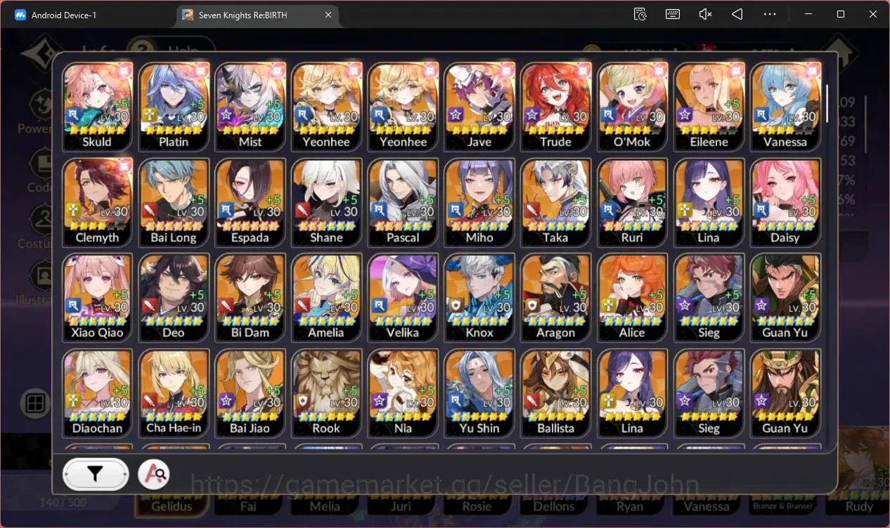 Seven Knights Re:Birth Accounts Global |Full EX7 (Gelidus TC1,Fai,Melia,Juri,Roise image 3