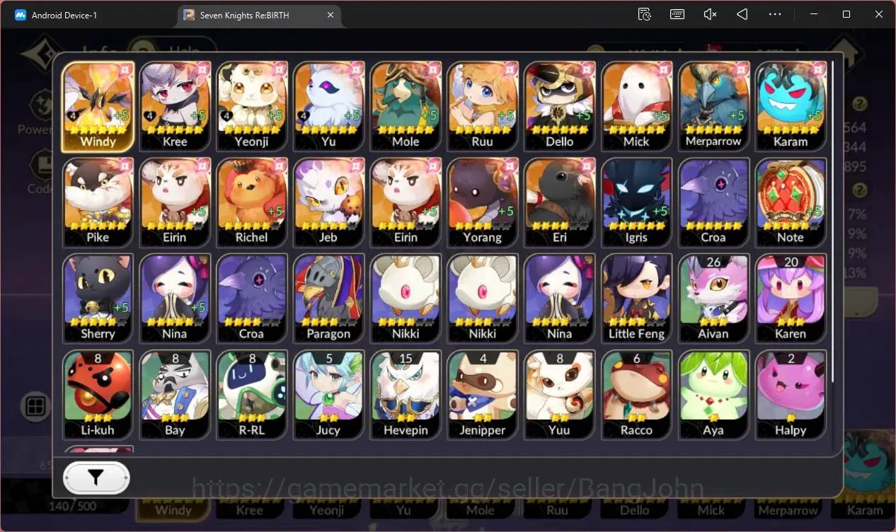 Seven Knights Re:Birth Accounts Global |Full EX7 (Gelidus TC1,Fai,Melia,Juri,Roise image 4