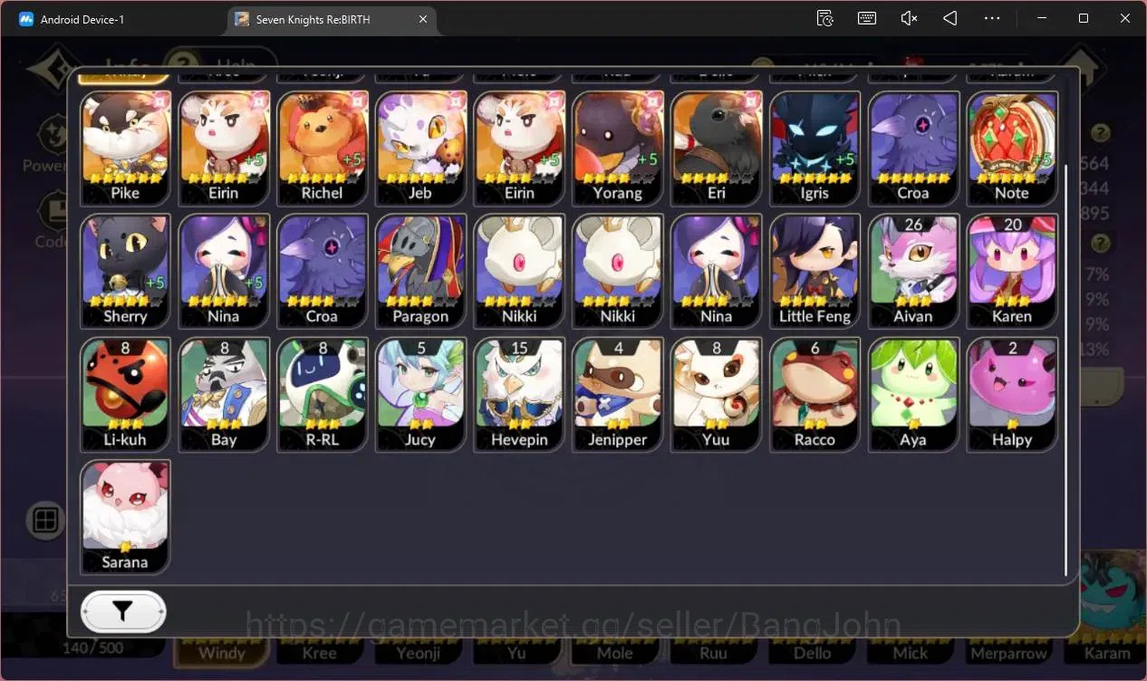 Seven Knights Re:Birth Accounts Global |Full EX7 (Gelidus TC1,Fai,Melia,Juri,Roise image 5
