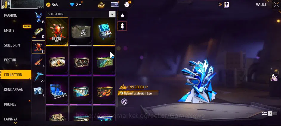 Free Fire Accounts Indonesia| M1887 Emerald Power | Katana Hybrid Exp image 3