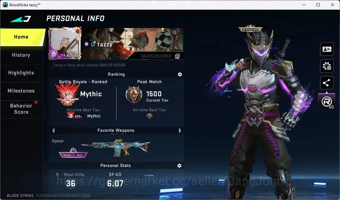 Blood Strike Accounts ASIA | 1 ETERNAL: Desert Eagle-Scorpius | 3 7DS | image 1